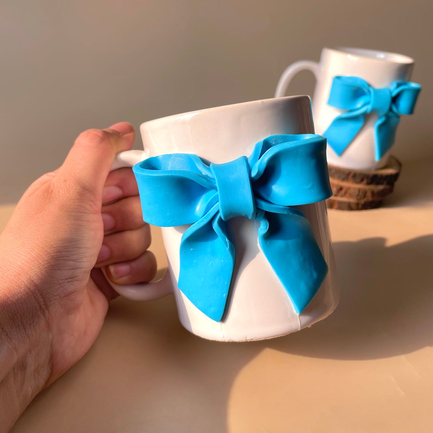 Pretty bow mug - Blue