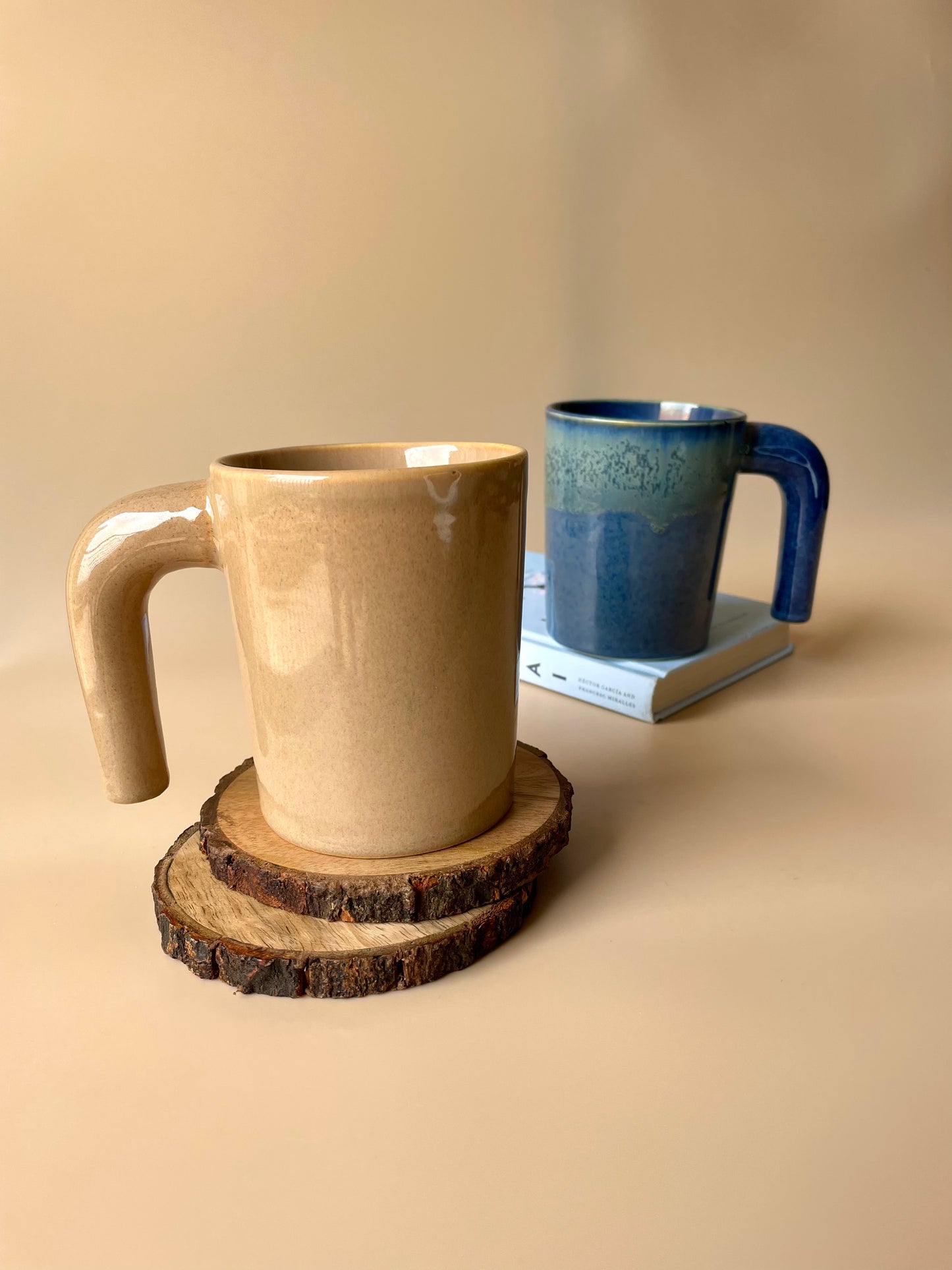 Blue waves and Salted caramel coffee mug set of 2
