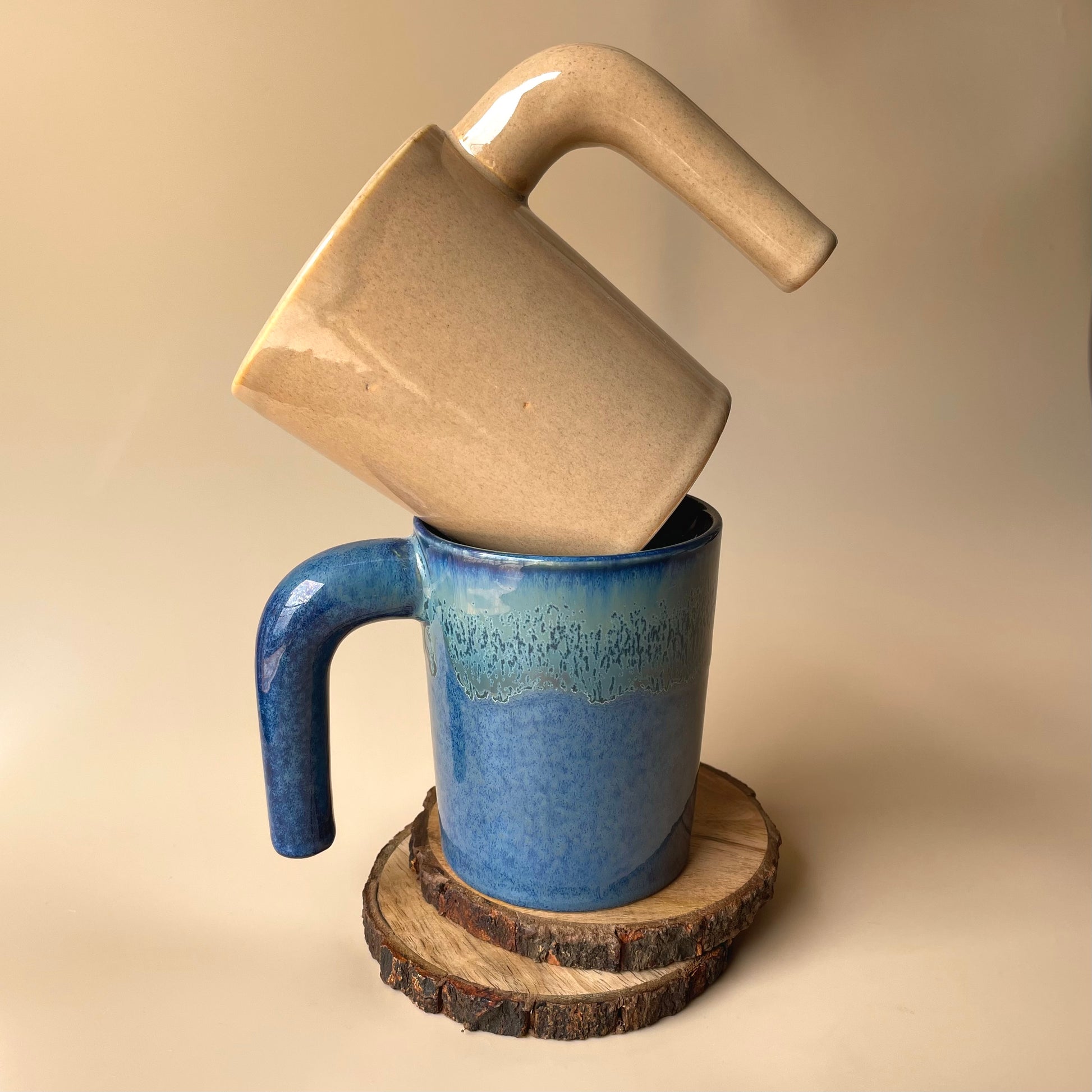 Buy Blue waves and Salted caramel coffee mug set of 2