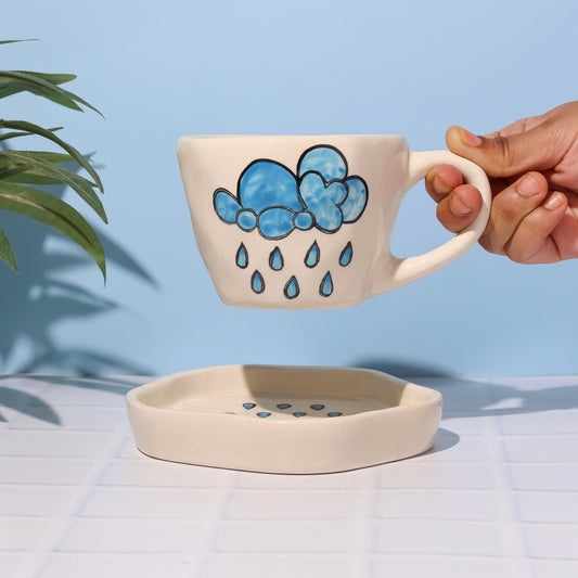 Rainy cloud cup saucer set