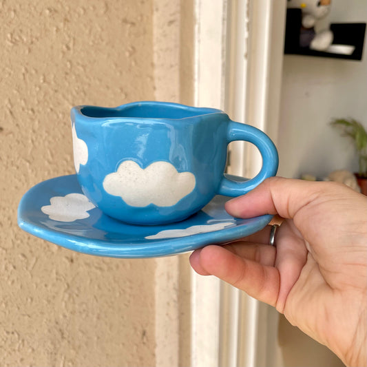 In the clouds mug saucer set
