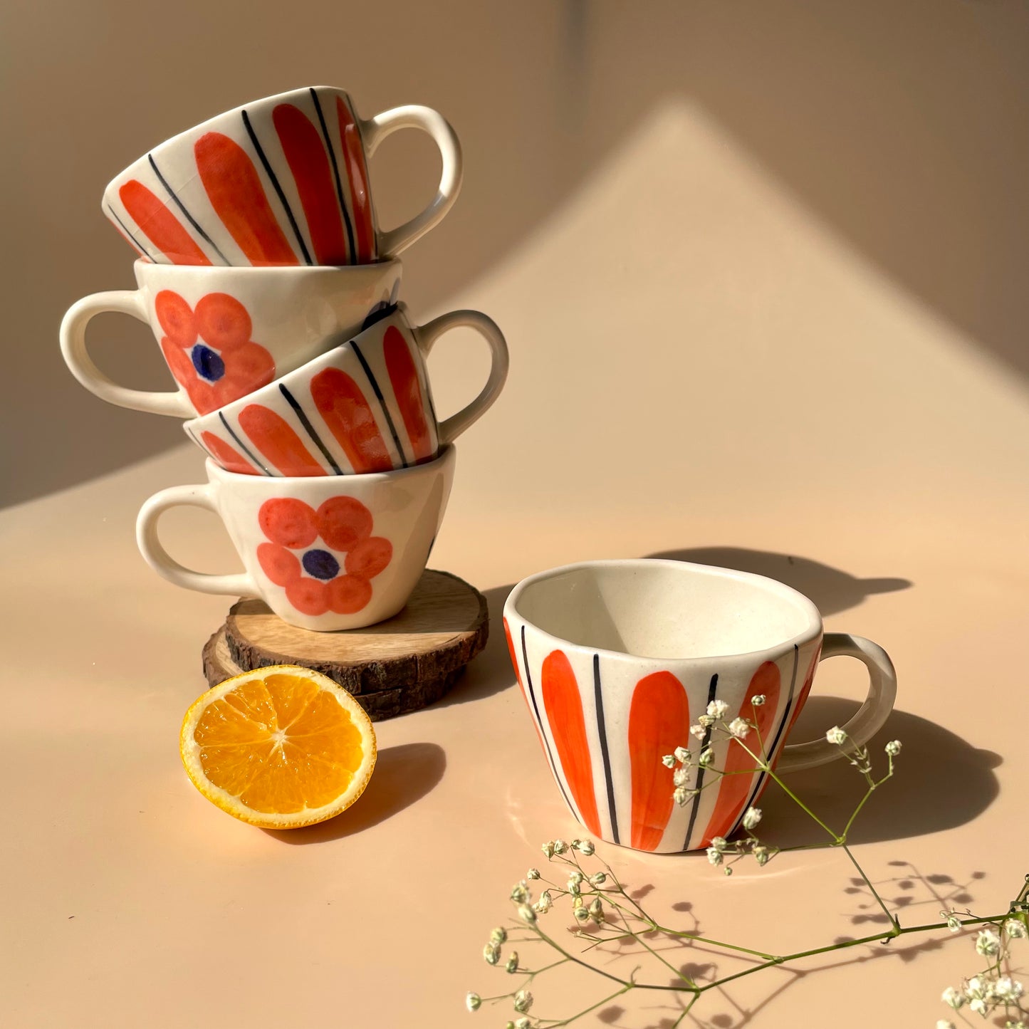 Narangi phool cup set