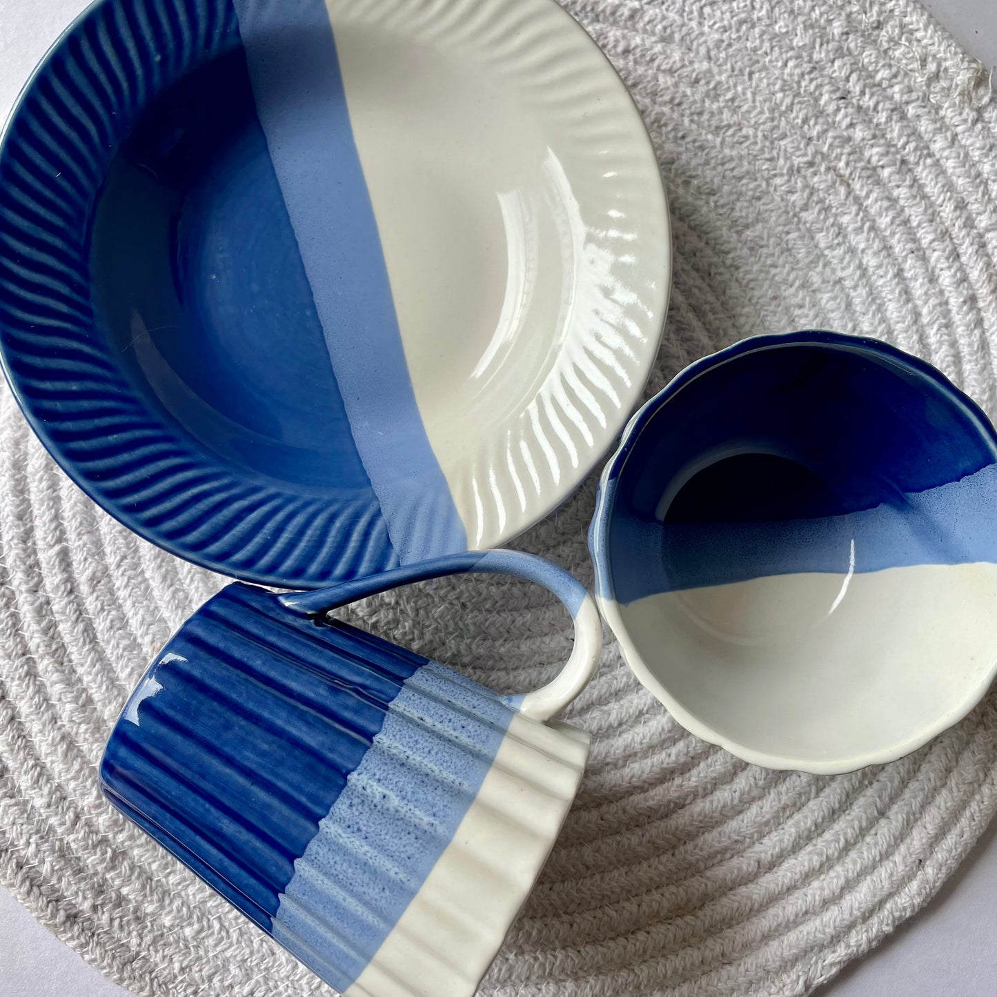 Shades of blue breakfast set