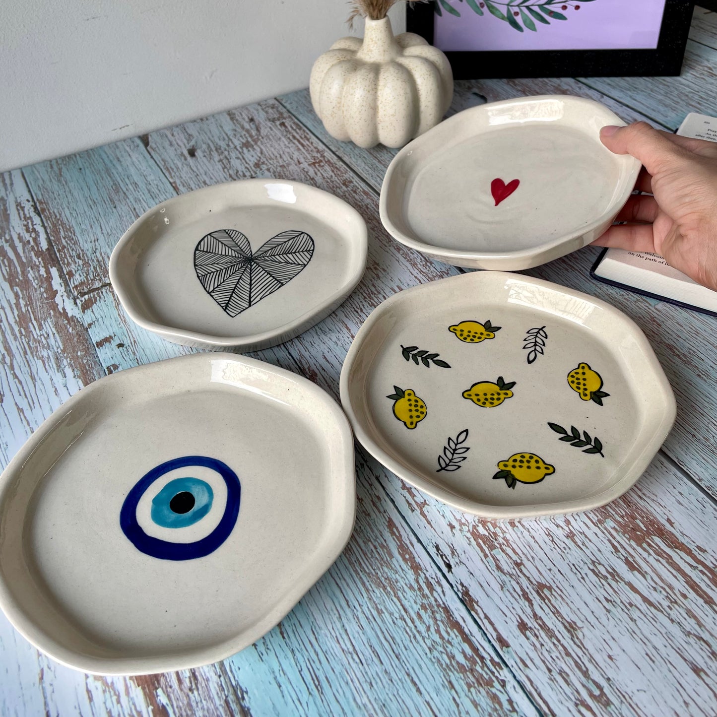 Hand-painted snack plate