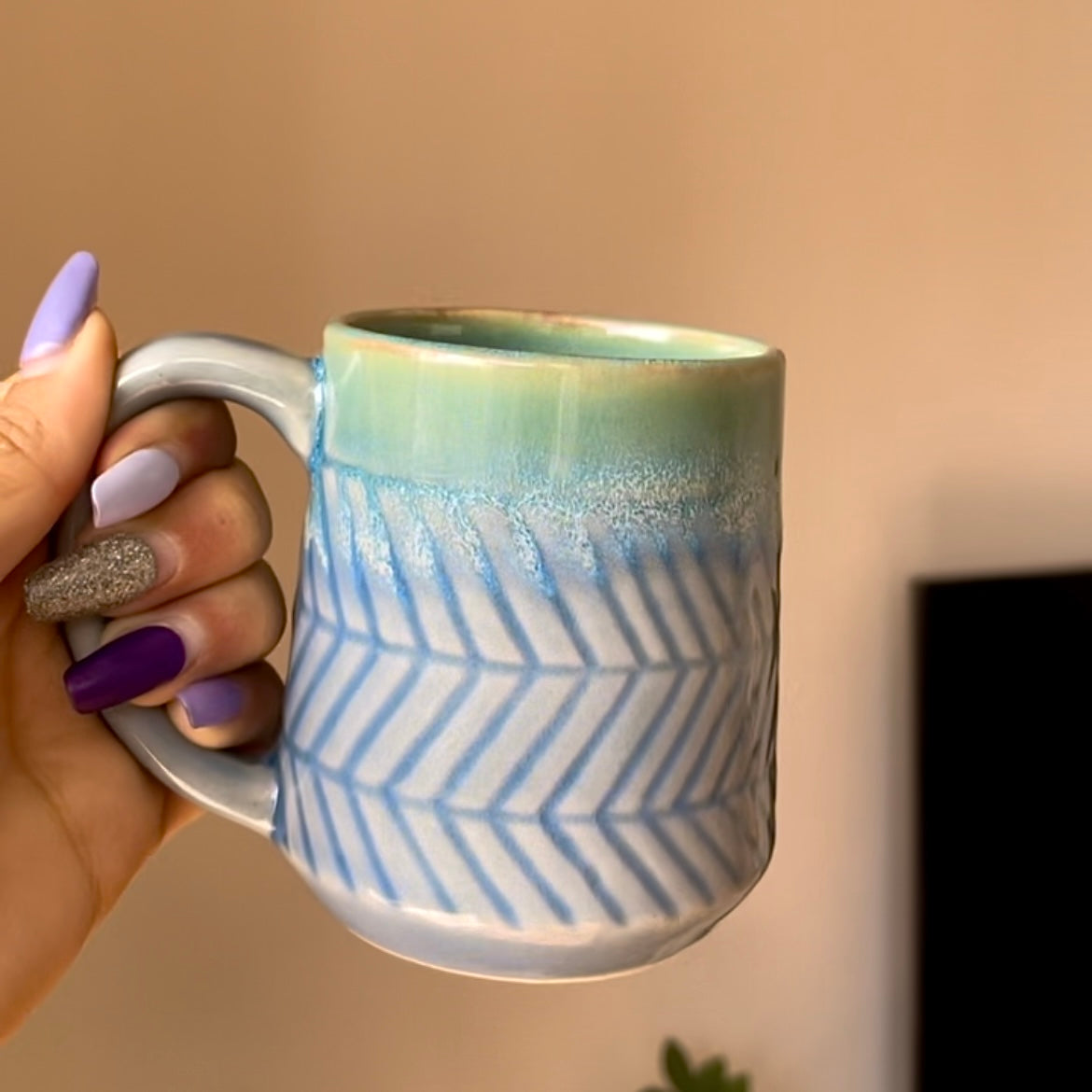 Aqua Chevron Mug