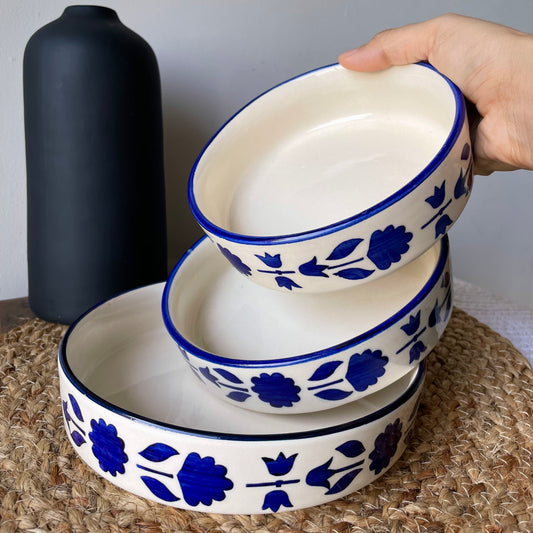 Blue Floral Trio Salad Bowl set online